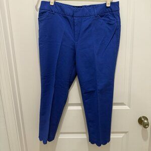 Izod Pant Size 14 Women’s Blue Scalloped Hem Pockets Zip Button Closure